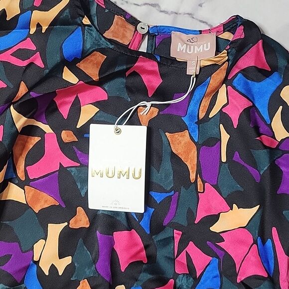 Show Me Your Mumu Good Times Mosaic Magic Luxe Satin Top - Picture 3 of 6